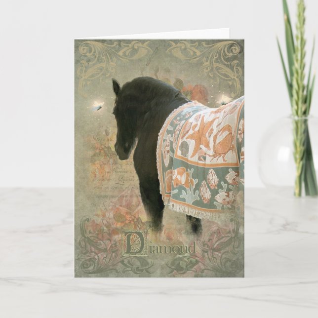 Friesian Horse - Grußkarte Feiertagskarte (Vorderseite)