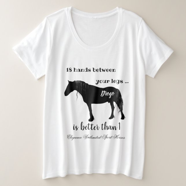 Friesian Horse Lover's Funny Sprichwort 2 Große Größe T-Shirt (Design vorne)