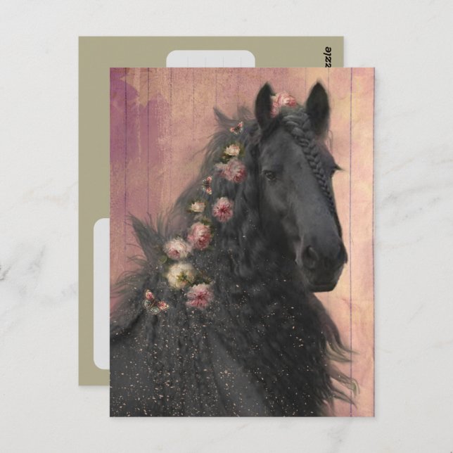 Friesian Horse - Postcard Postkarte (Vorne/Hinten)