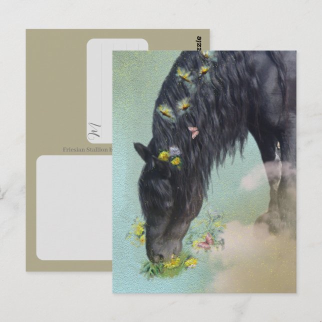 Friesian Horse - Postcard Postkarte (Vorne/Hinten)