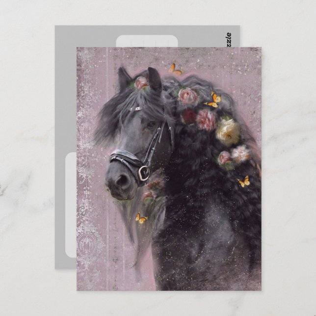 Friesian Horse - Postcard Postkarte (Vorne/Hinten)