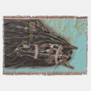 Friesian Horse - Throw Blanket Decke