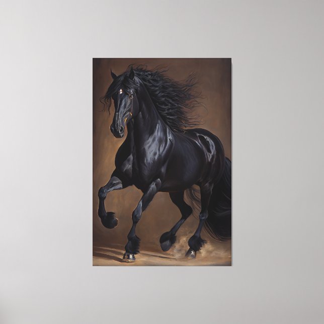 Friesian Ross - Oil paint Leinwanddruck (Vorderseite)