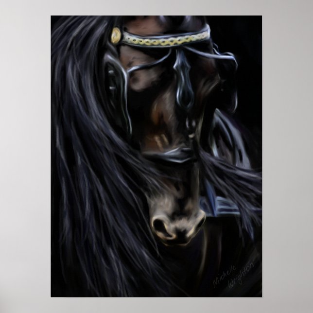 Friesian Spirit - Horse Painting Poster (Vorne)