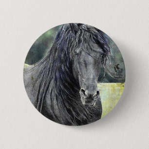 Friesian Stallion Button