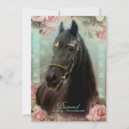 Friesian Stallion DIAMOND - Grußkarte Dankeskarte