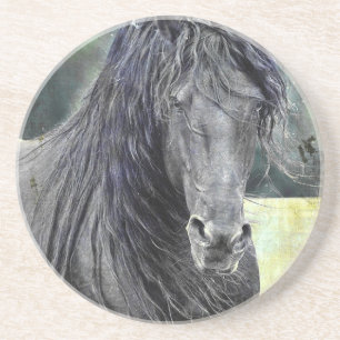 Friesian Stallion Sandstein Untersetzer