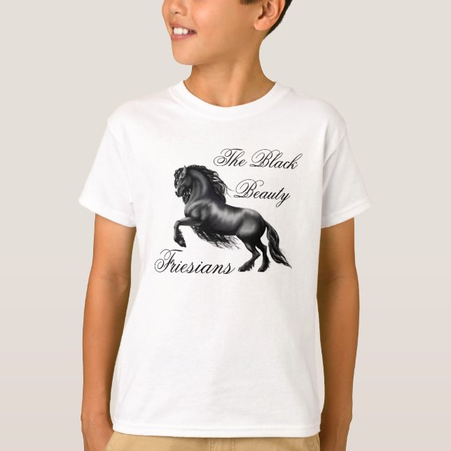 Friesianer, schwarzer Brief T-Shirt (Vorderseite)