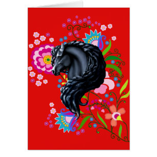 Friesische Völker, Pferd, schwarzer Stallion