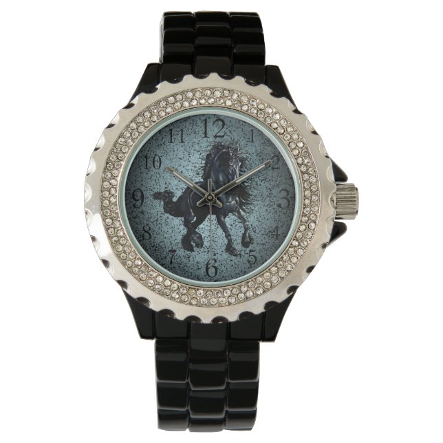Friesischer Hengst Armbanduhr (Vorderseite)