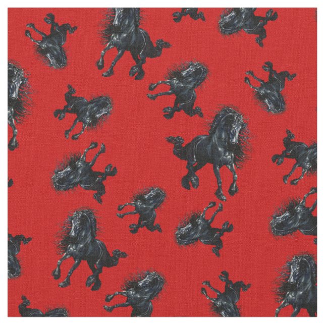 Friesischer Hengst/schwarzes Schönheitspferd, hell Stoff (Nahaufnahme)