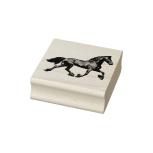 Friesischer schwarzer Hengst, die schwarze Schönh Gummistempel