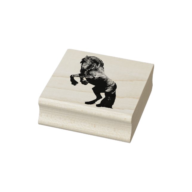 Friesischer schwarzer Hengst, die schwarze Schönhe Gummistempel (Stempel)