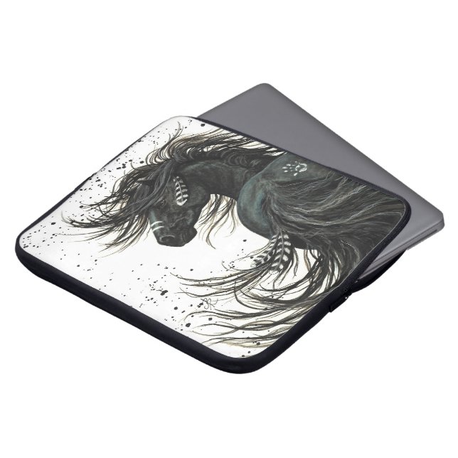 Friesisches Pferd durch Bihrle Laptop-Hülse Laptopschutzhülle (Vorne Oben)