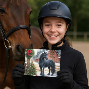 Friesisches Pferd Frohe Weihnachten Postkarte