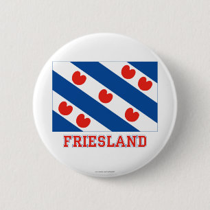 Friesland-Flagge mit Namen Button