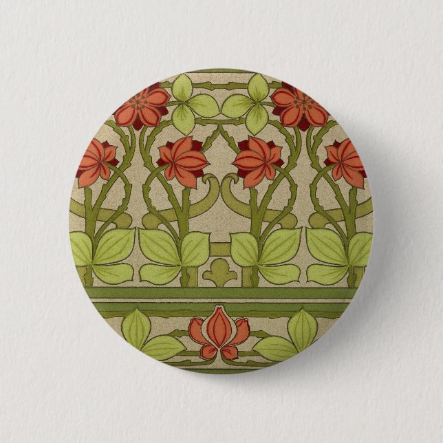 Frieze Border Art Nouveau Floral Button (Vorderseite)