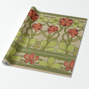 Frieze Border Art Nouveau Floral Geschenkpapier
