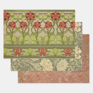 Frieze Border Art Nouveau Floral Geschenkpapier Set