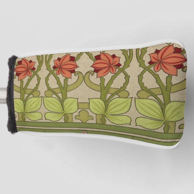 Frieze Border Art Nouveau Floral Golf Headcover (Vorderseite)