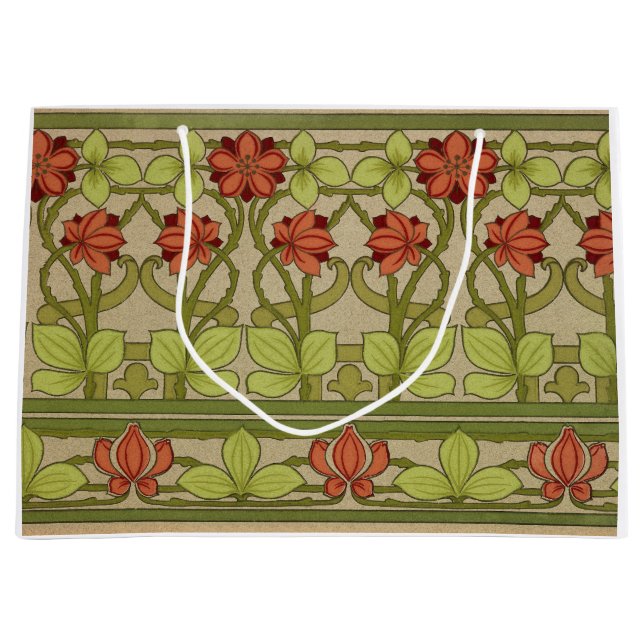 Frieze Border Art Nouveau Floral Große Geschenktüte (Vorderseite)