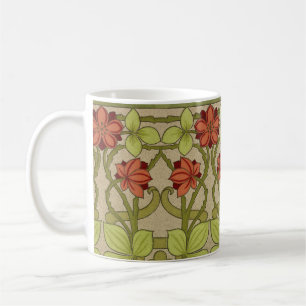Frieze Border Art Nouveau Floral Kaffeetasse