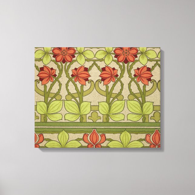 Frieze Border Art Nouveau Floral Leinwanddruck (Vorderseite)