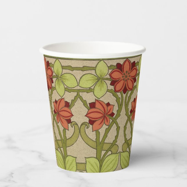 Frieze Border Art Nouveau Floral Pappbecher (Vorderseite)