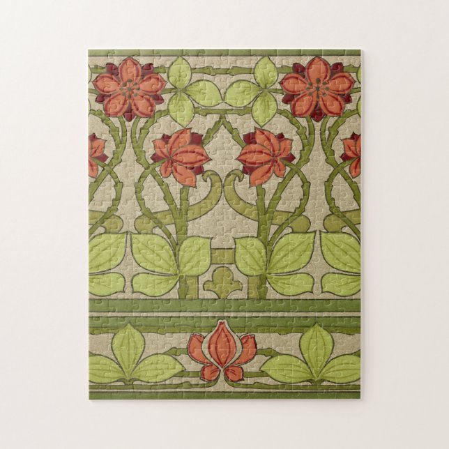 Frieze Border Art Nouveau Floral Puzzle (Vertikal)