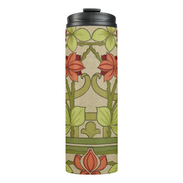 Frieze Border Art Nouveau Floral Thermosbecher (Vorderseite)
