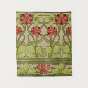Frieze Border Art Nouveau Floral Wandteppich