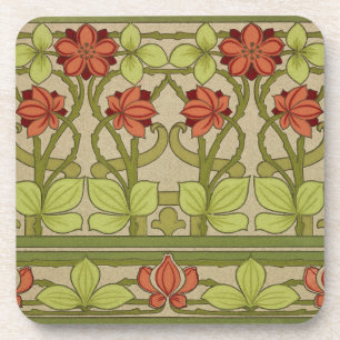 Frieze Border Art Nouveau Wallpaper Getränkeuntersetzer