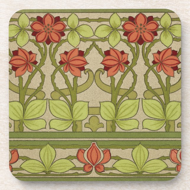 Frieze Border Art Nouveau Wallpaper Getränkeuntersetzer (Vorderseite)