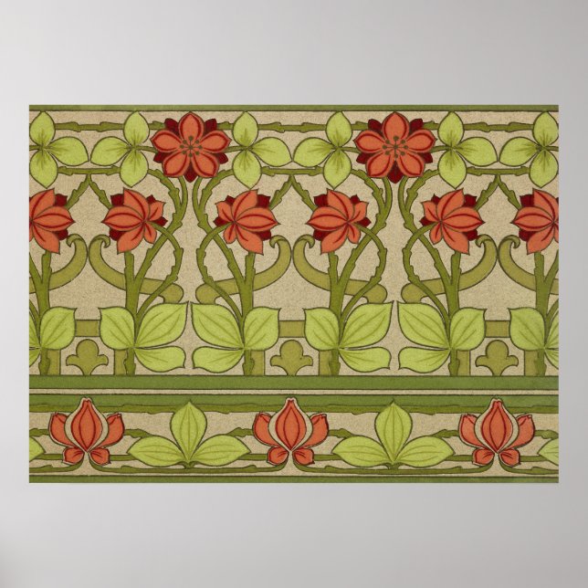 Frieze Border Art Nouveau Wallpaper Poster (Vorne)