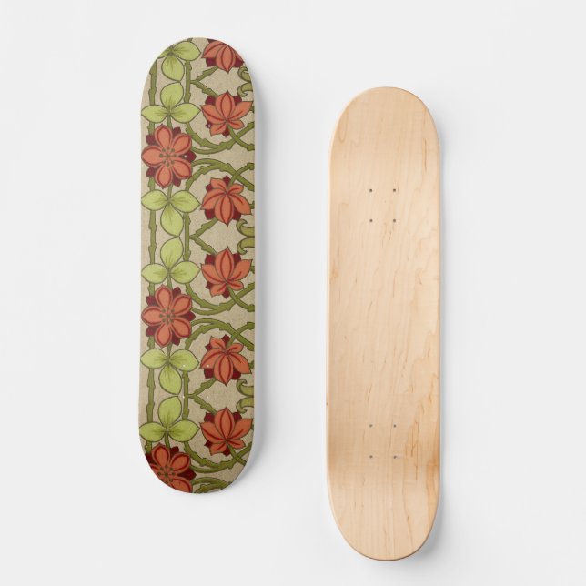 Frieze Border Art Nouveau Wallpaper Skateboard (Vorderseite)