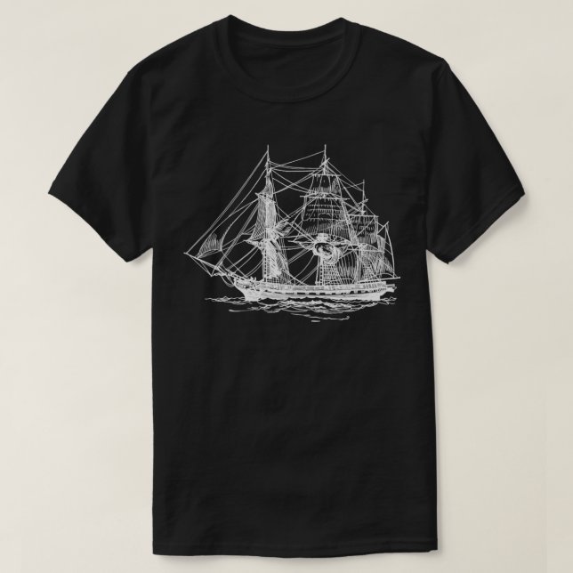 Frigate Segelschiff T-Shirt (Design vorne)