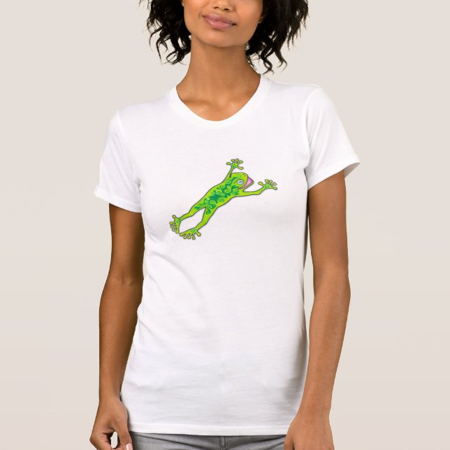 Friggin Froggy w/text ziehen an sich zurück T-Shirt (Vorderseite)