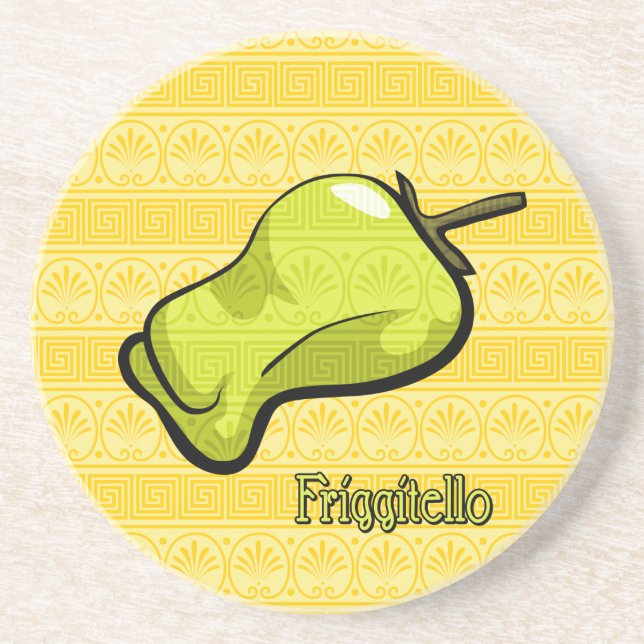 Friggitello Chili Pfeffer Sandstein Untersetzer (Vorne)