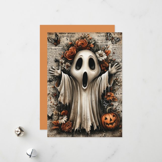 Fright & Delight Halloween Feiertagskarte (Vorderseite/Rückseite Beispiel)