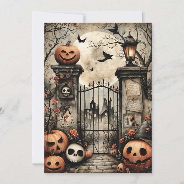 Fright & Delight Halloween Feiertagskarte (Vorderseite)