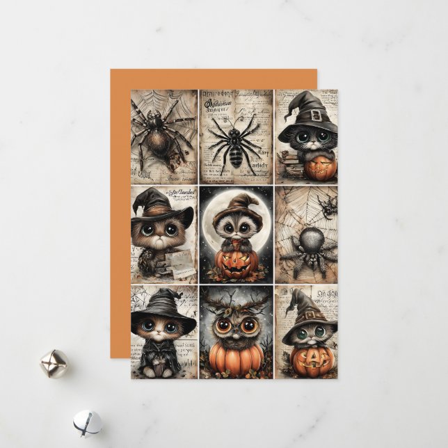 Fright & Delight Halloween Feiertagskarte (Vorderseite/Rückseite Beispiel)