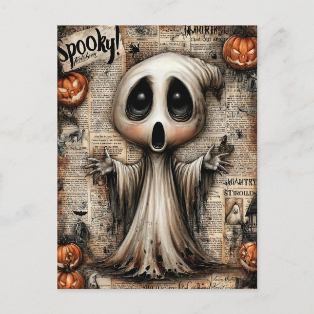 Fright & Delight Halloween Feiertagspostkarte (Vorderseite)