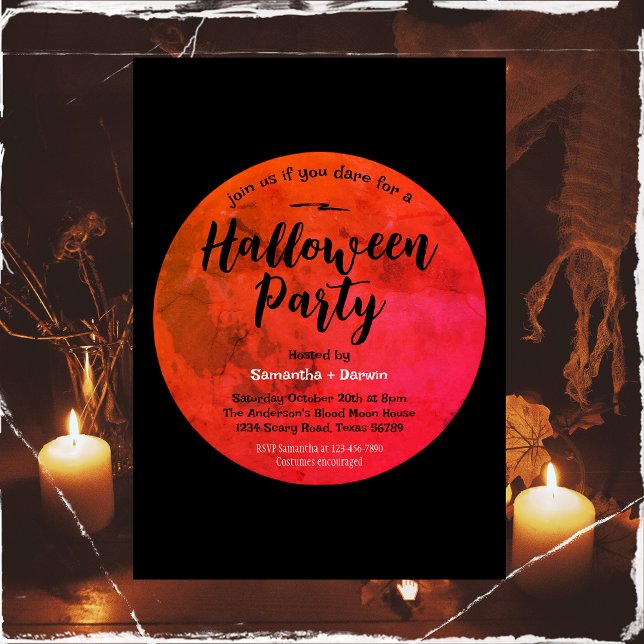Fright Night Blood Moon Halloween-Party Einladung (Von Creator hochgeladen)