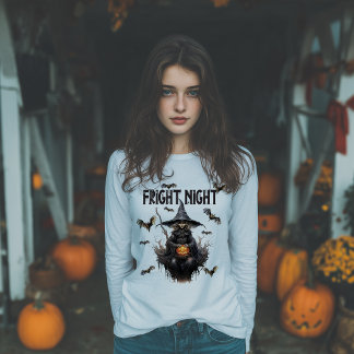 Fright Night Halloween Hexe Tri-Blend Shirt