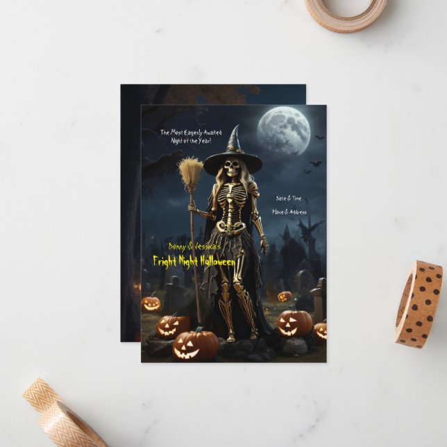 'Fright Night' Halloween Mitteilungskarte (Vorderseite/Rückseite Beispiel)