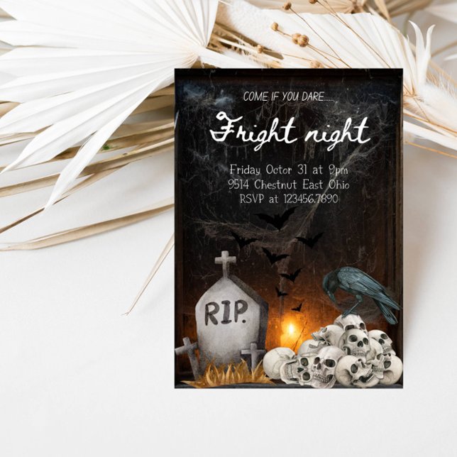 Fright Night Halloween-Party - Thema "Bat Cave" Einladung (Von Creator hochgeladen)