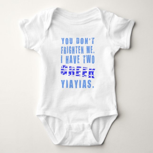 Frighten Me Griechische Yiayias Baby Strampler (Vorderseite)