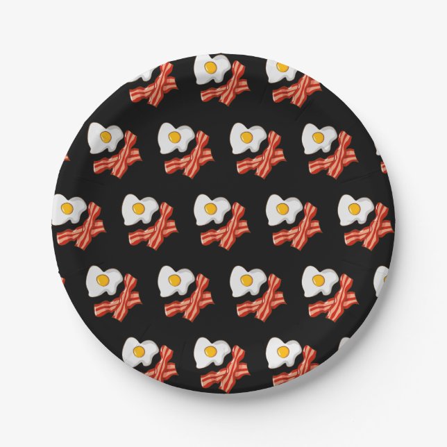 Frigs Bacon Frühstück Liebhaber von Feinschmecker  Pappteller (Vorderseite)