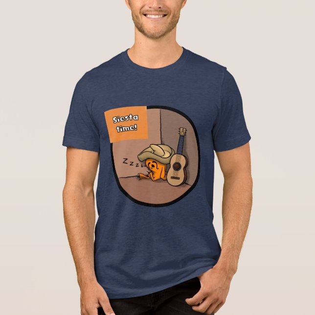 Frijole Frog Siesta Men's Navy Blue T-Shirt Tri-Blend Shirt (Vorderseite)