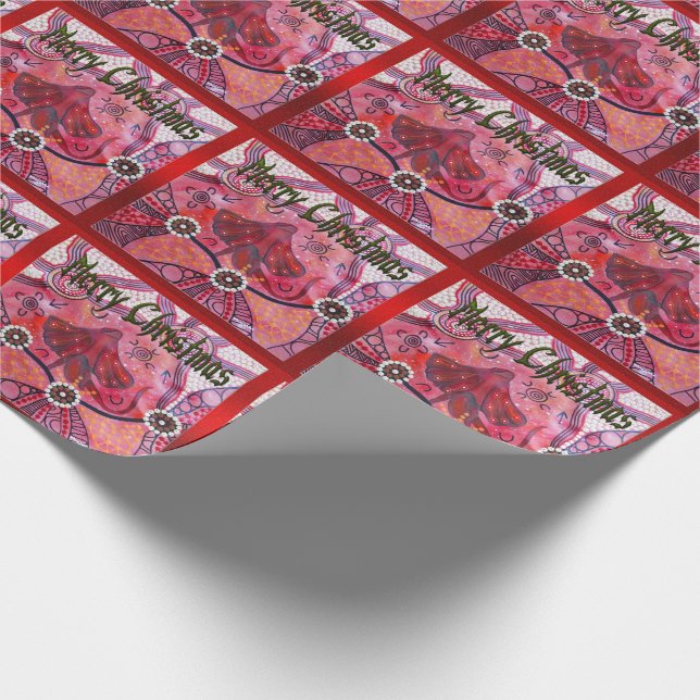 Frill-Neck Lizard Weihnachtswrapping Paper Geschenkpapier (Ecke)